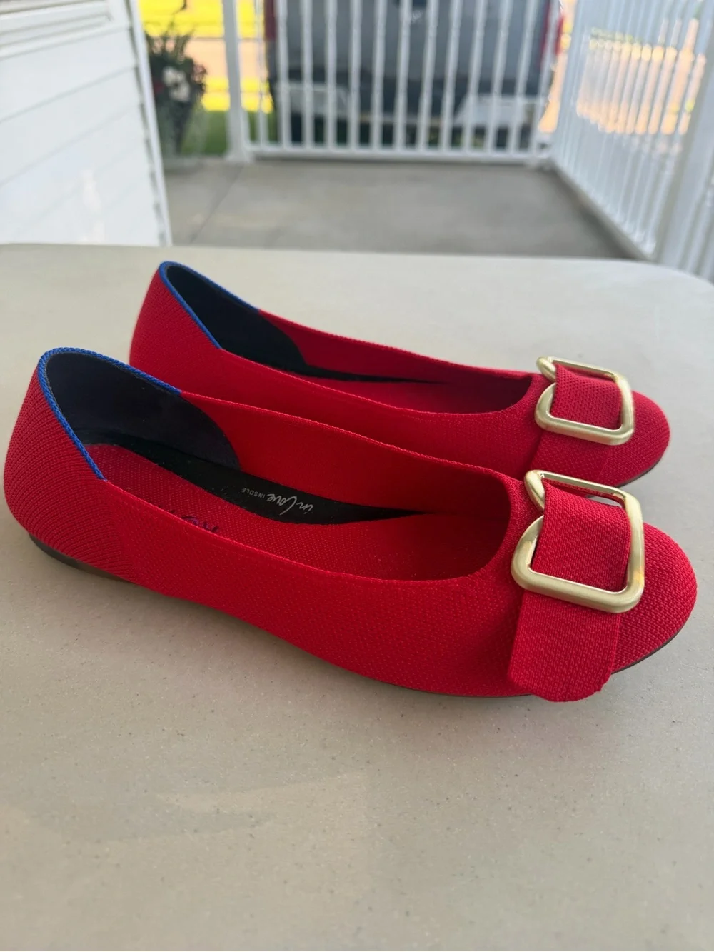 Rothy’s Women’s Size 7 Red Canvas Ballet Flats EUC